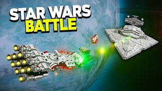 STAR WARS Star Destroyer Ambush  Space Engineers Battles [upl. by Gagliano]