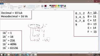 16 lık tabanı 10 luk tabana dönüştürme [upl. by Rechaba]