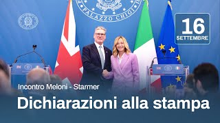 Dichiarazioni alla stampa Meloni  Starmer traduzione simultanea [upl. by Ahtela368]