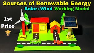 Sources of renewable energy model for schoolRenewable energy project for school Renewable energy [upl. by Nawat]