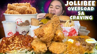 JOLLIBEE OVERLOAD SA CRAVING MUKBANG CHICKENJOY PALABOK SPAGHETTI BURBER SUNDAE ICE CREAM ATBP [upl. by Nytsuj]