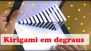 COMO FAZER CARTÃO KIRIGAMI EM DEGRAUS [upl. by Cato]