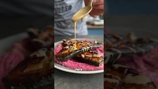 Charred Courgette with Beet Hummus and Tahini 💜 The perfect summer recipe 😁🌞 [upl. by Vyner]