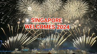 Singapore 4K  Singapore New Year Fireworks  Marina Bay Fireworks 2024  Singapore Welcome 2024 [upl. by Cleavland480]