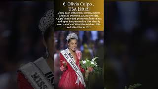 TOP TEN Most Beautiful Miss Universe Winners facts missuniverse shorts viral trending [upl. by Cresida892]