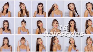 16 SIMPLE QUICK amp EASY HAIRSTYLES [upl. by Massimo]