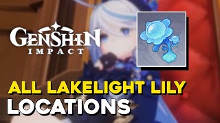 Genshin Impact All Lakelight Lily Locations Furina Ascension Material Farming [upl. by Asilla]