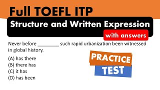 TOEFL ITP Structure amp Written Expression Practice Test with answers  TOEFL Grammar  TOEFL Exam [upl. by Nylekcaj383]