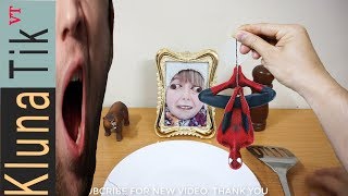 Kluna Tik Eating Spider Man  Kluna Tik VT Dinner 15  ASMR eating sounds no talk [upl. by Allertse]