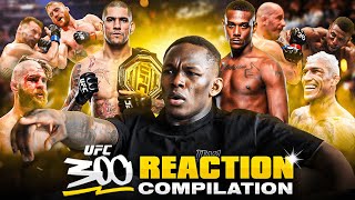 Israel Adesanyas BEST Reactions To UFC 300 Fighters [upl. by Yeclehc408]