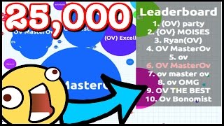 Epic Agario Gameplay  TAKING OVER THE LEADERBOARD RECORD 25000 Agario Score [upl. by Arakal241]