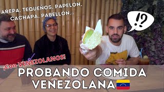 Probando COMIDA VENEZOLANA 🇻🇪 EN BARCELONA🇪🇸  Arepa tequeños cachapa pabellón venezolano🔥 [upl. by Nevuer936]