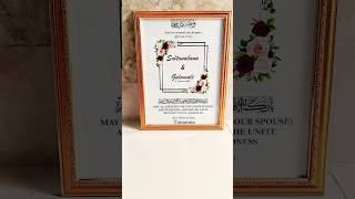 quotHandmade Muslim Wedding Frame  Unique Nikah Certificate Design  DIYquot degitalart [upl. by Nette]