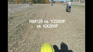 RM125 vs YZ250F vs KX250F [upl. by Xuerd]