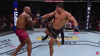 Paulo Costa vs Yoel Romero Headkick Slow Motion HD [upl. by Ahsinid]