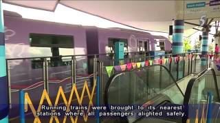 Sentosa express monorail service temporarily suspended 22Aug2015 [upl. by Asaert]