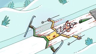 Skiing Gnomes GREATEST Trick 😂  Cartoon Box 380  by Frame Order  Hilarious Cartoons [upl. by Lockwood]