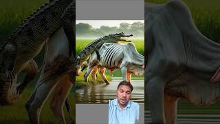 Horse 🐎vs crocodile 🐊fight for baby 🐥horsecrocodile foal sea animalsfightscene attackshorts [upl. by Prunella610]