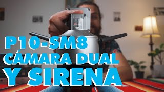 Camára de vigilancia y seguridad con Cámara Dual y Sirena  P10SM8 [upl. by Ecnarret]