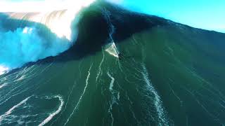 World Record Biggest Wave Ever Shot by Drone  Nazare Portugal [upl. by Edea359]