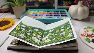 Easy For Beginners  HIMI Gouache painting  paint with me  Step by Step  Valley of Flowers [upl. by Simons]