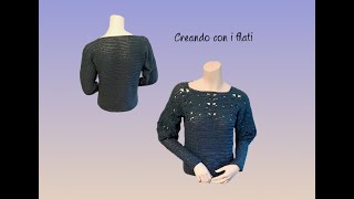 Maglia quotPetaloquot tutorial uncinettocrochet 💕Creando con i filati💕 [upl. by Anitniuq]