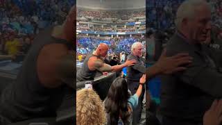 The Rock greets some MakeaWish families after laying the SmackDown on Austin Theory [upl. by Ngo358]