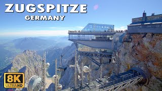 Zugspitze  Germanys Highest Mountain  With beautiful Views Of The Surrounding Alps in 8K [upl. by Straus]