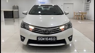 Toyota Corolla Altis 16L CVT Elegance LED Keyless 2015 White  SGM1646D [upl. by Hamer]