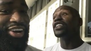 Floyd Mayweather quotReminds Adrien Broner That He Can Beat Him Upquot [upl. by Trammel50]