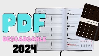 Agenda 2024 para Imprimir Plantilla en PDF barata y completa Como hacerla y encuadernacion fácil [upl. by Adnolohs]