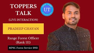 MPSC Topper Pradeep Chavan RFO Rank 111 Live Interaction l Toppers Talk l UPSC TIME [upl. by Kciv91]