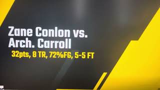 32pts8TR 72FG55 FT 11 3P DP v Carroll 11824 Zane Conlon co 25 Philly Catholic League [upl. by Fonville]