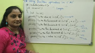 CLanguage  Class36  Increment and Decrement Operator in C Language  Telugu Scit Tutorials [upl. by Dott]