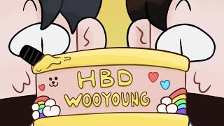 San wishing Wooyoung a happy birthday [upl. by Geminian680]