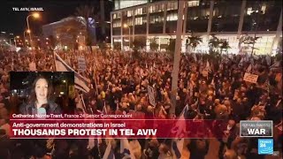 Thousands protest in Tel Aviv calling on Netanyahu to step down • FRANCE 24 English [upl. by Baese]