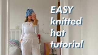 EASY Knitted Hat Tutorial  DIY [upl. by Nnahsal]