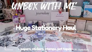 ASMR Unboxing  journalsay Stationery Haul [upl. by Ynohtnaeoj93]