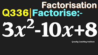 Q336  Factorise 3x210x8  Factorise 3x210x8  Factorise 3 x square  10 x  8  3 x square [upl. by Mathre440]