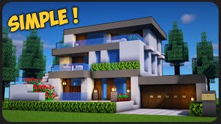 Cara Membuat Rumah Modern Simple 3 Lantai  Halaman Belakang   Minecraft Modern Pt60 [upl. by Katrinka]