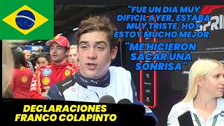 Declaraciones Franco Colapinto en un fin de semana complicado por la muerte de su abuelo F1 radio [upl. by Oyam]