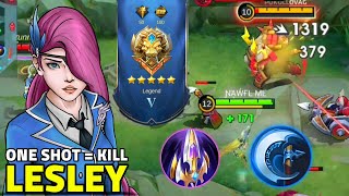 lesley top 1 global best build 2024 lesley one hit build and emblem one shot one kill mobile legends [upl. by Aserej]