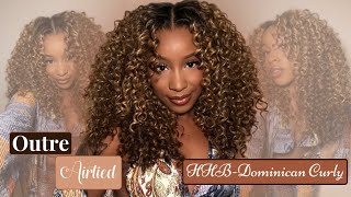 NEW Outre AIRTIED Human Hair BLEND DOMINICAN CURLY 😍 Full Tutorial  Review [upl. by Llehsyar]