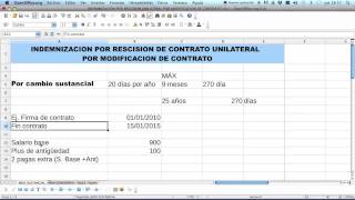 Calculo de Indemnizacion Por Modificacion Sustancial del Contrato [upl. by Abbub548]