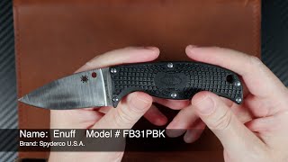 Spyderco Enuff Knife Review [upl. by Lucian]