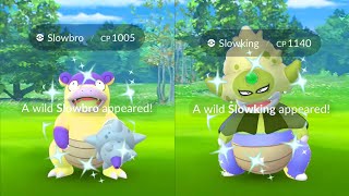 Amazing 😍 These quotGALARIAN SHINYquot Slowbro amp Slowking in Pokemon Go [upl. by Iclehc]