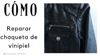 Como arreglar una chaqueta de cuero sintetico  MUY FÁCIL DIY [upl. by Adnerb]