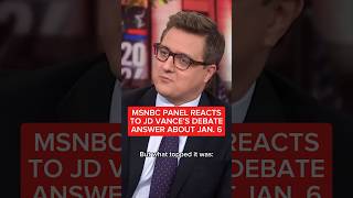 MSNBC panel react to JD Vances debate answer about Jan 6 [upl. by Dnalevets]