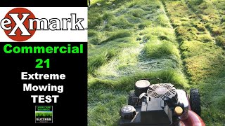 Exmark commercial 21  Extreme Mowing Test long wet frost covered grass [upl. by Banky]