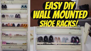 Easy DIY Wall Mounted Shoe Racks Beginner Woodworking Project [upl. by Desireah]